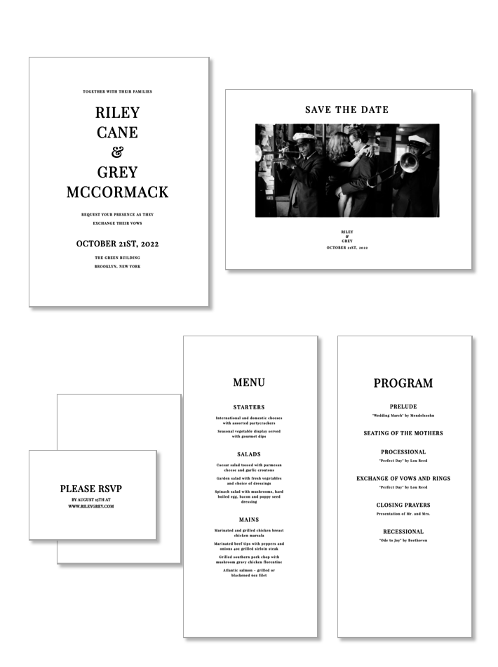 Signature Wedding Invitations Set