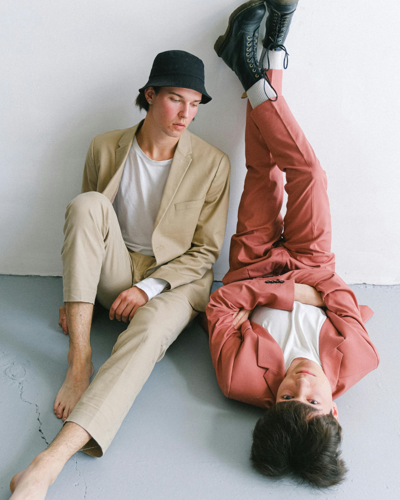 Men in fashionable suits