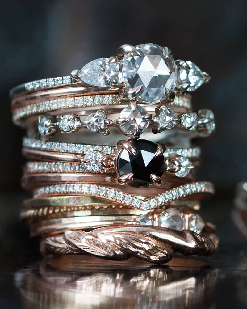 An engagement and a wedding ring - a perfectly matched pair