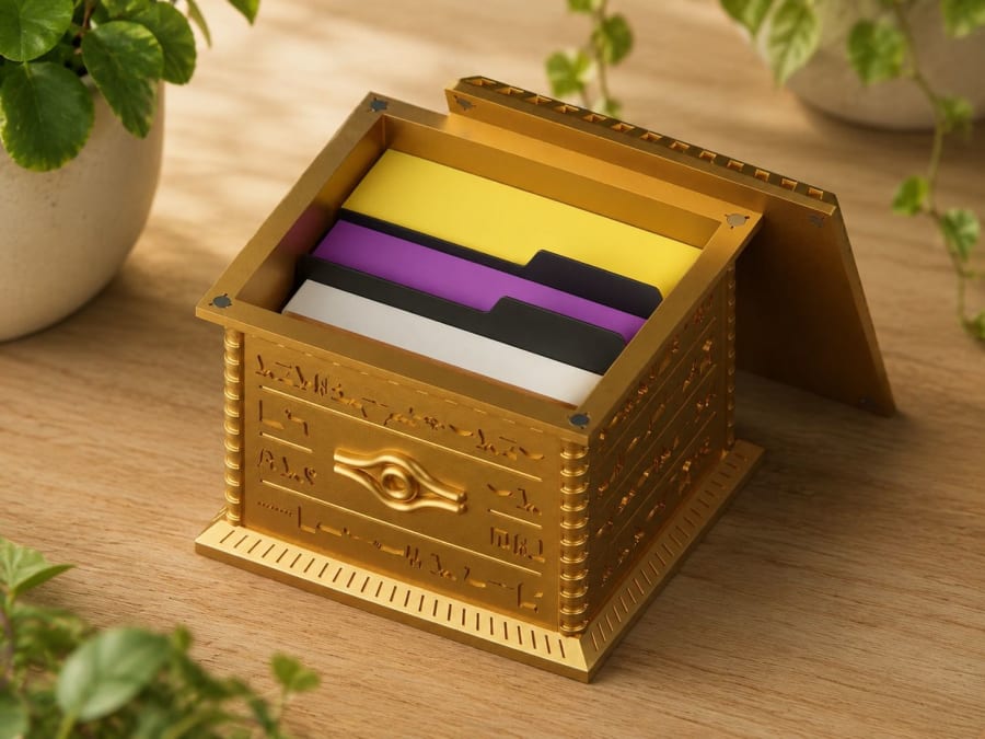 Organizador Sarcófago Dorado — Edición Yu-Gi-Oh!
