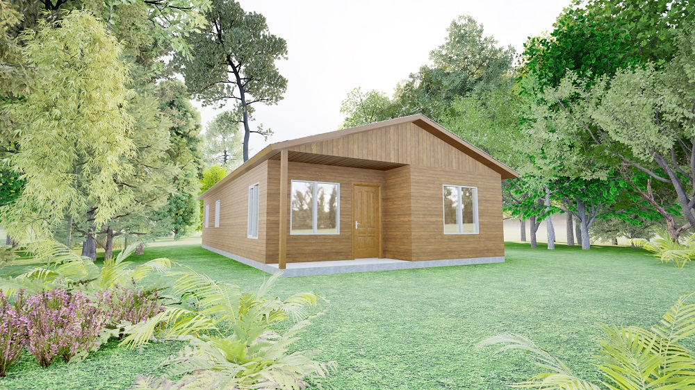 Modelo 2 aguas 72 - Casa prefabricada en Chile