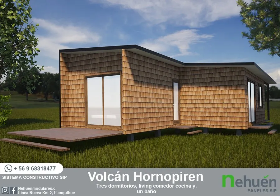 Volcán Hornopirén - Casa prefabricada en Chile