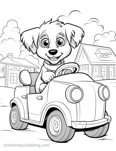 Cute Vehicles coloring page