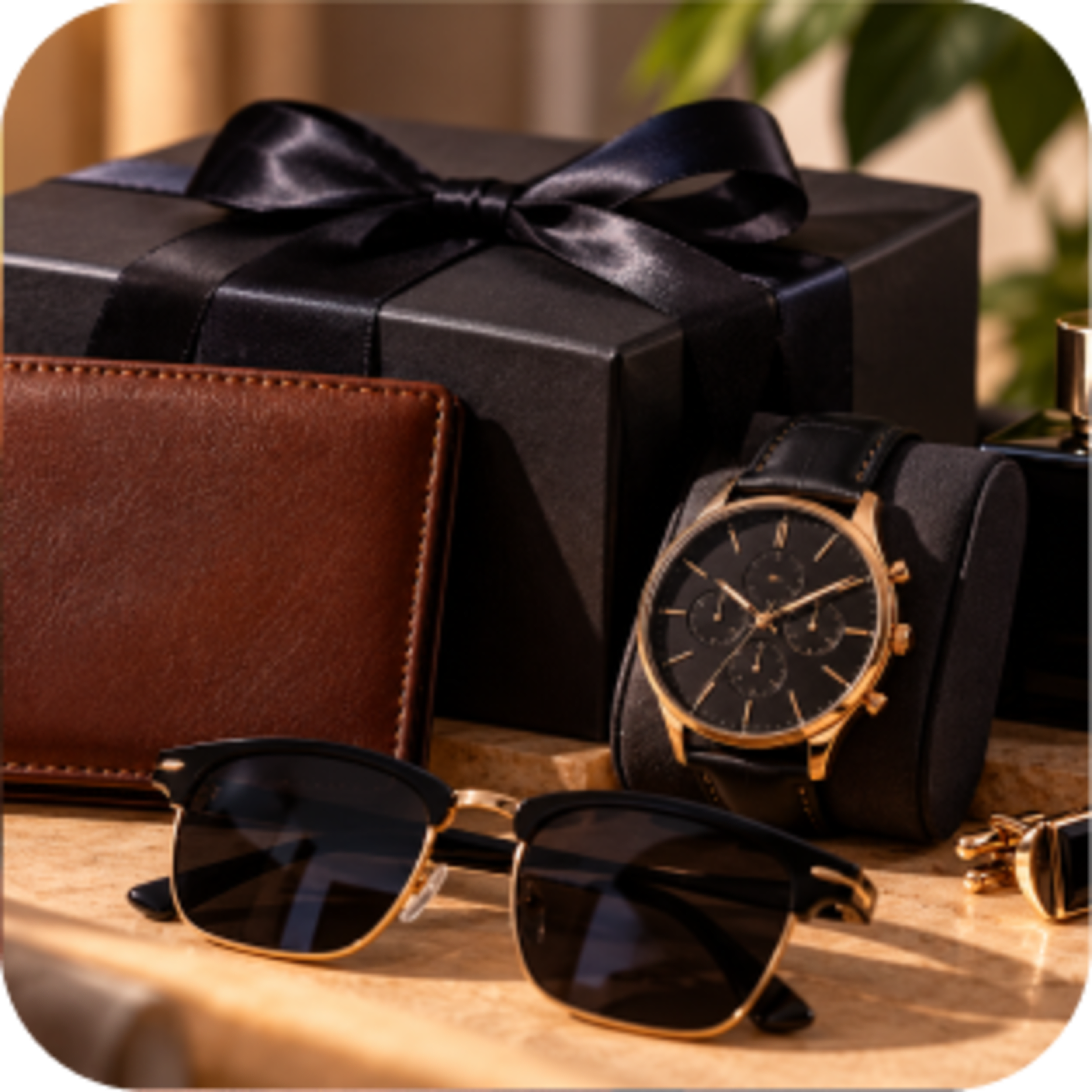 Men's gift watch and accessories set