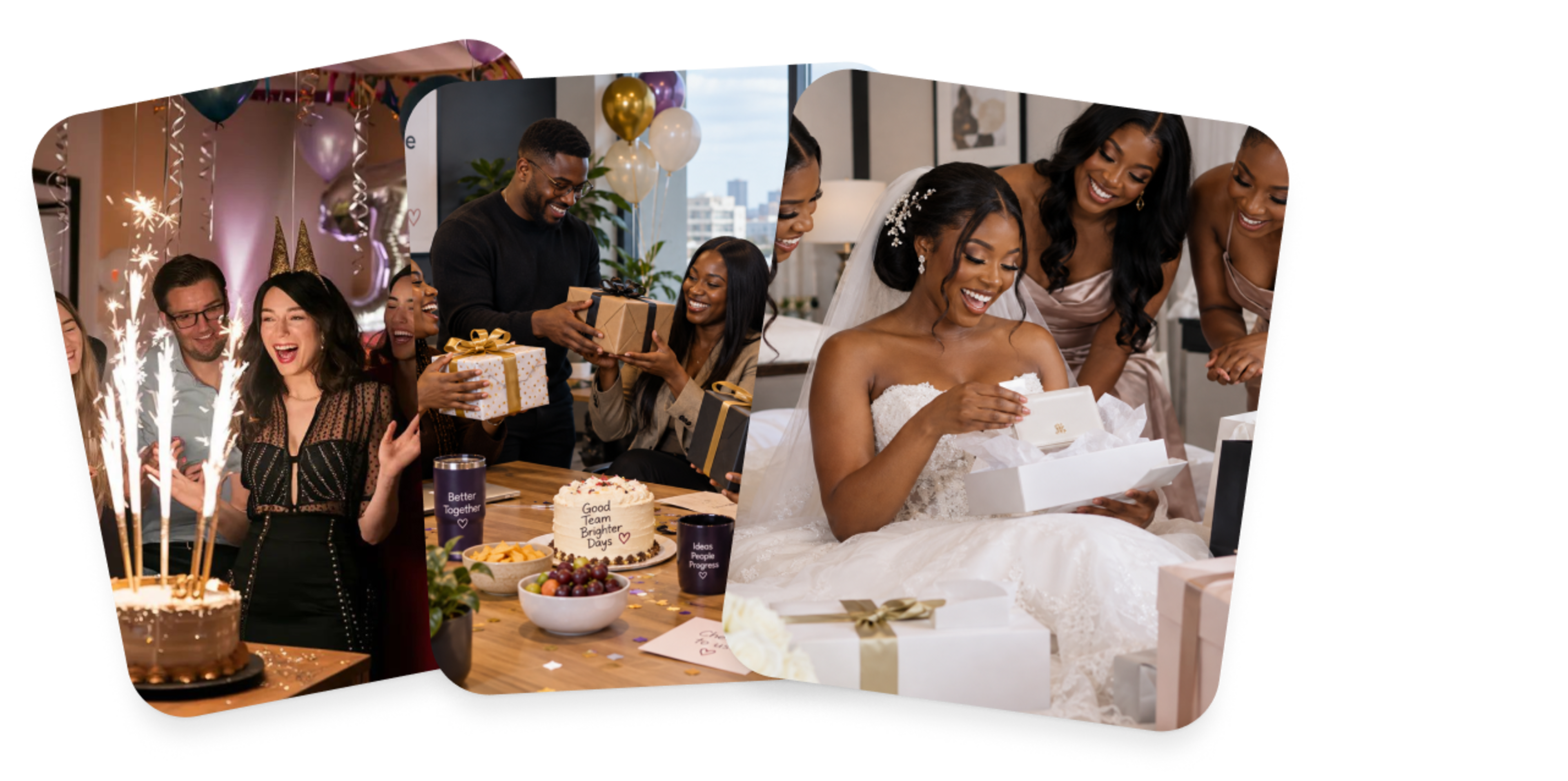 Fanned photo memories for important events