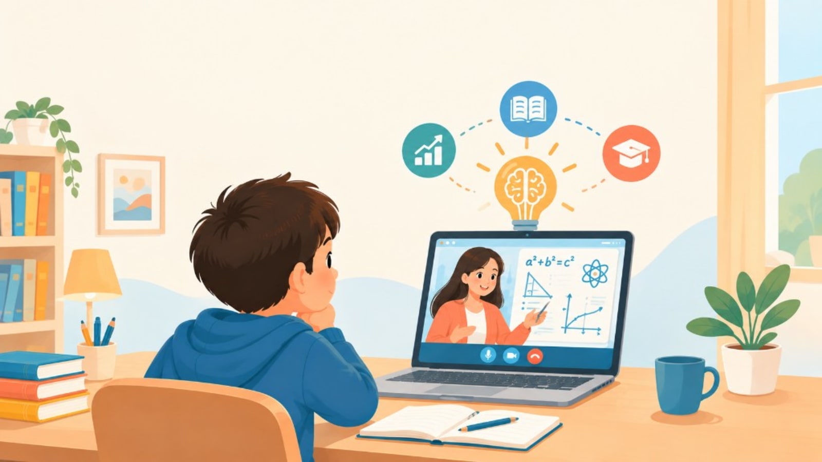 A student gains real understanding in 1:1 online math and science tutoring, with progress, knowledge, and achievement unlocked.
