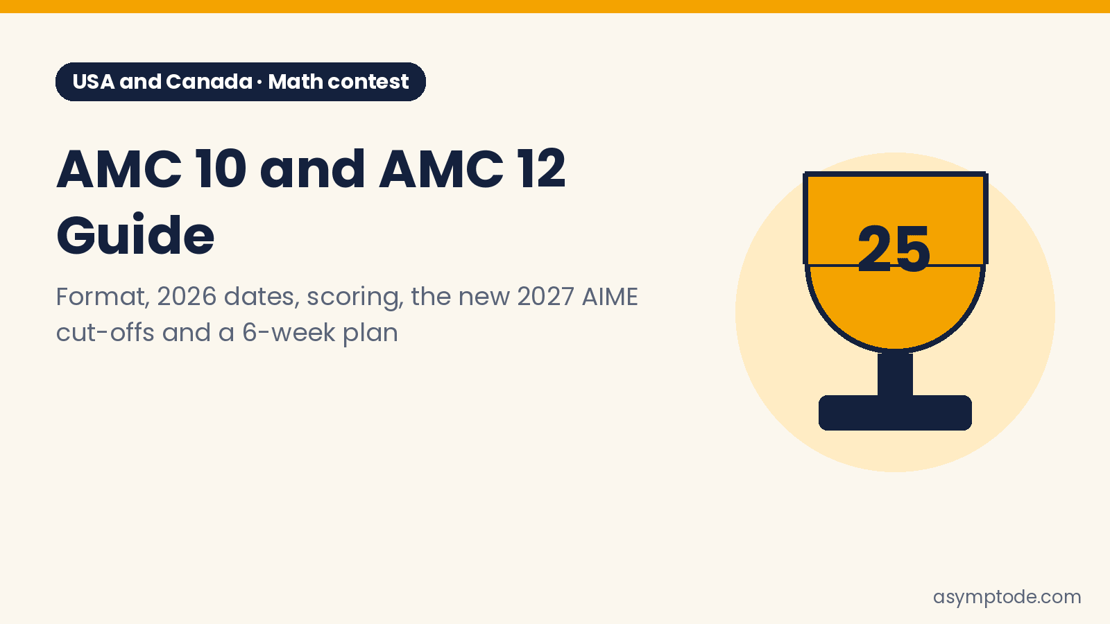 AMC 10 and AMC 12 guide cover with a trophy icon