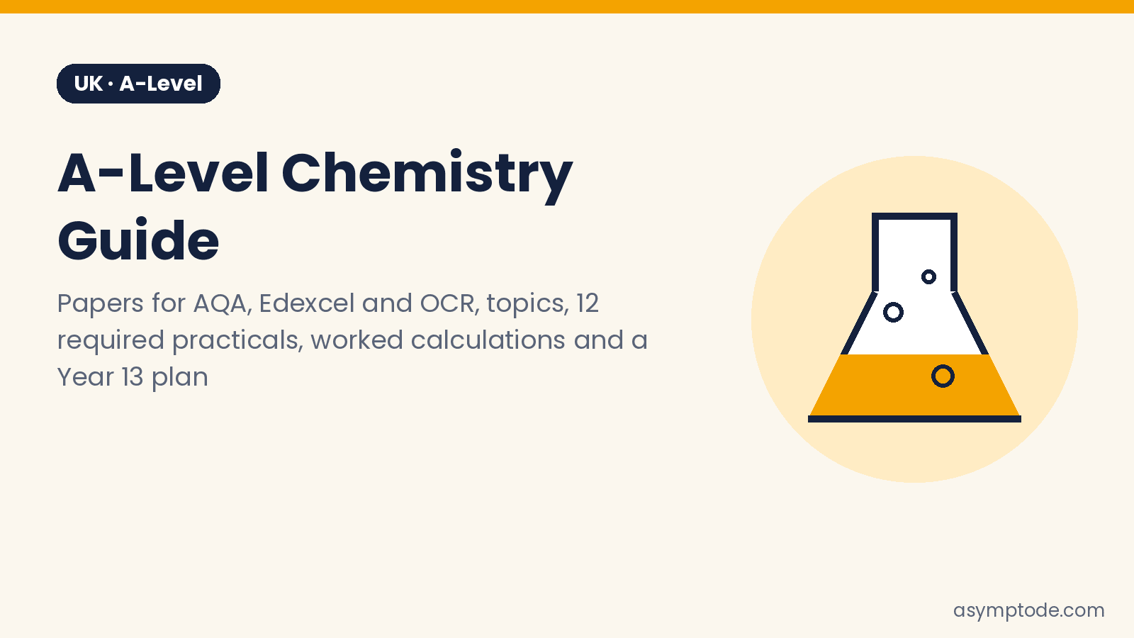 A-Level Chemistry guide cover with a flask icon