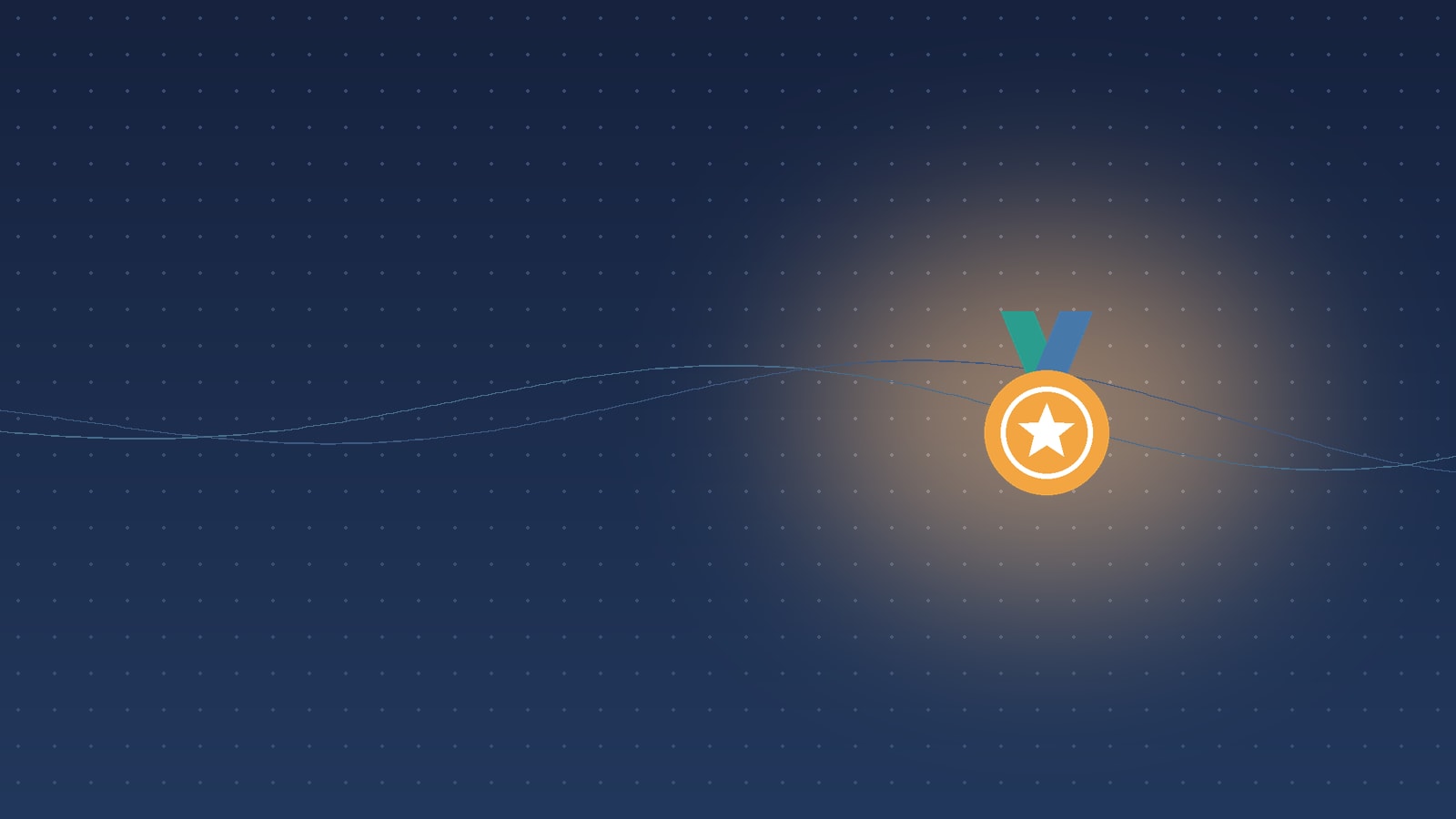 Abstract navy background with a glowing medal for the AIME 2027 guide