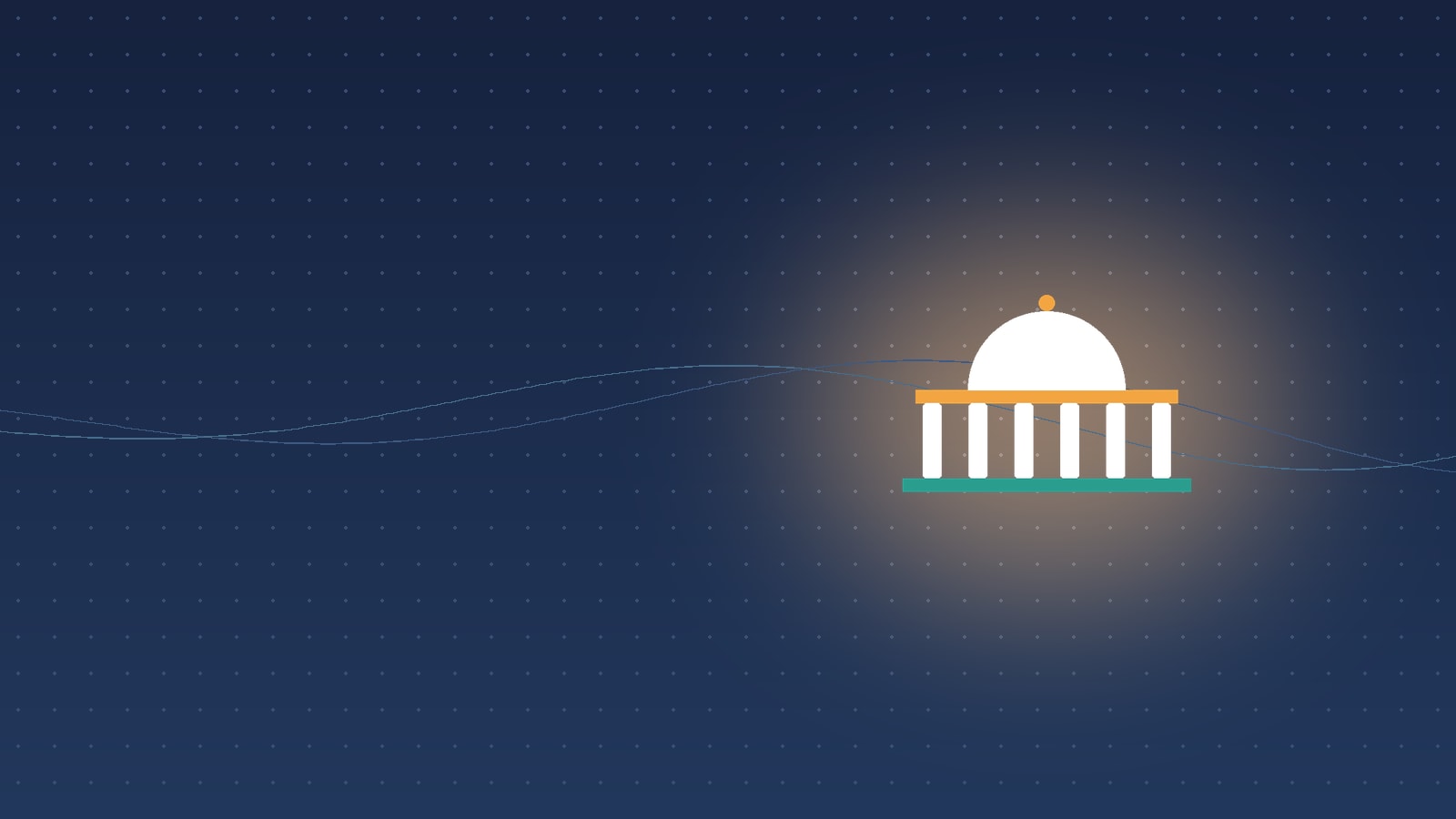 Illustration of a classical dome representing MIT admissions with study notes and a calendar