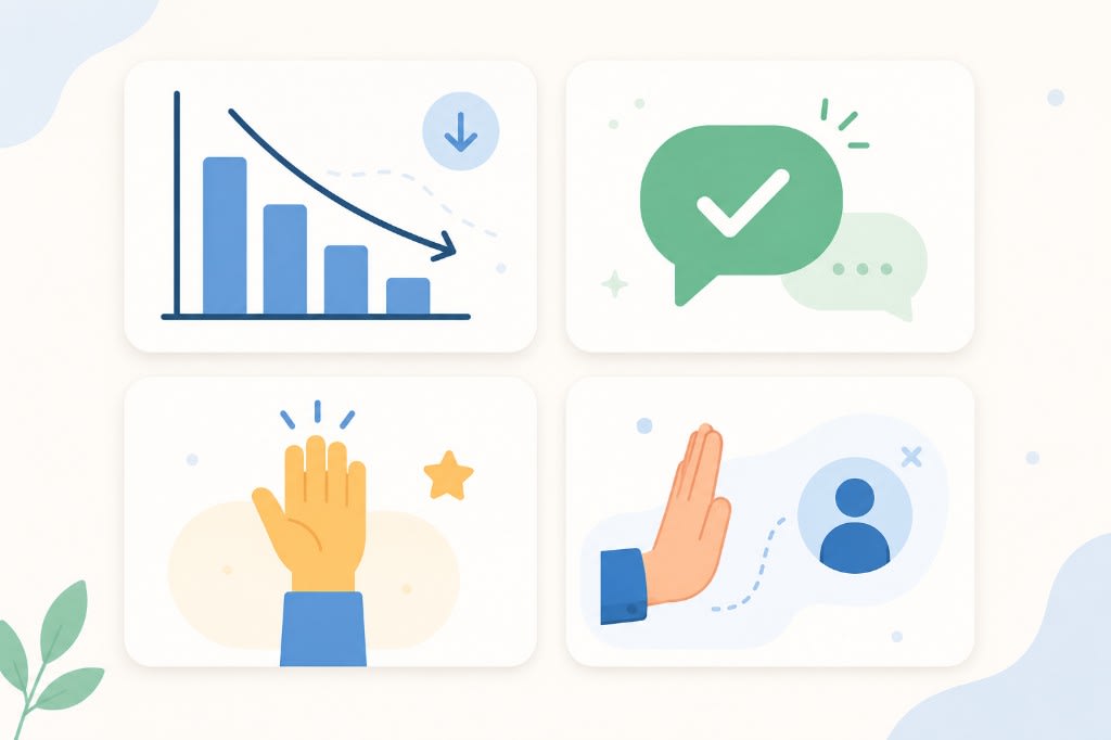 Four signs of real progress: fewer repeated mistakes, clearer explanations, willingness to try unfamiliar problems, and less dependence on hints.
