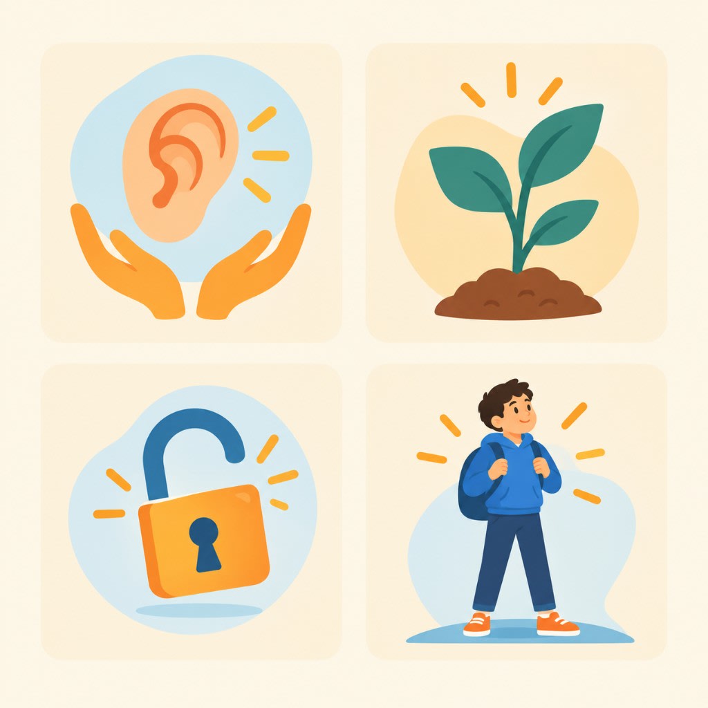 Four signs of an exceptional tutor: they listen, grow confidence, unlock understanding, and send the student out able to learn on their own.