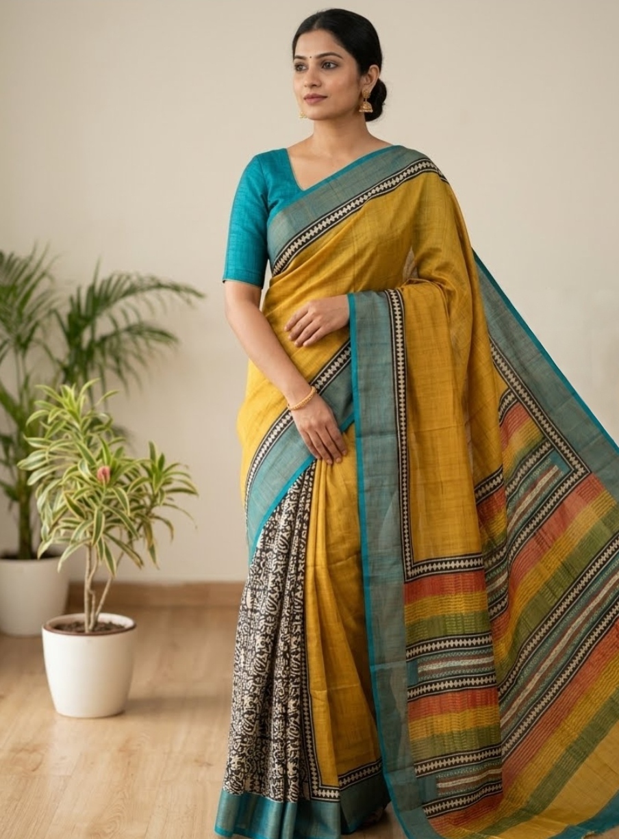 Handloom Tussar Silk Saree
