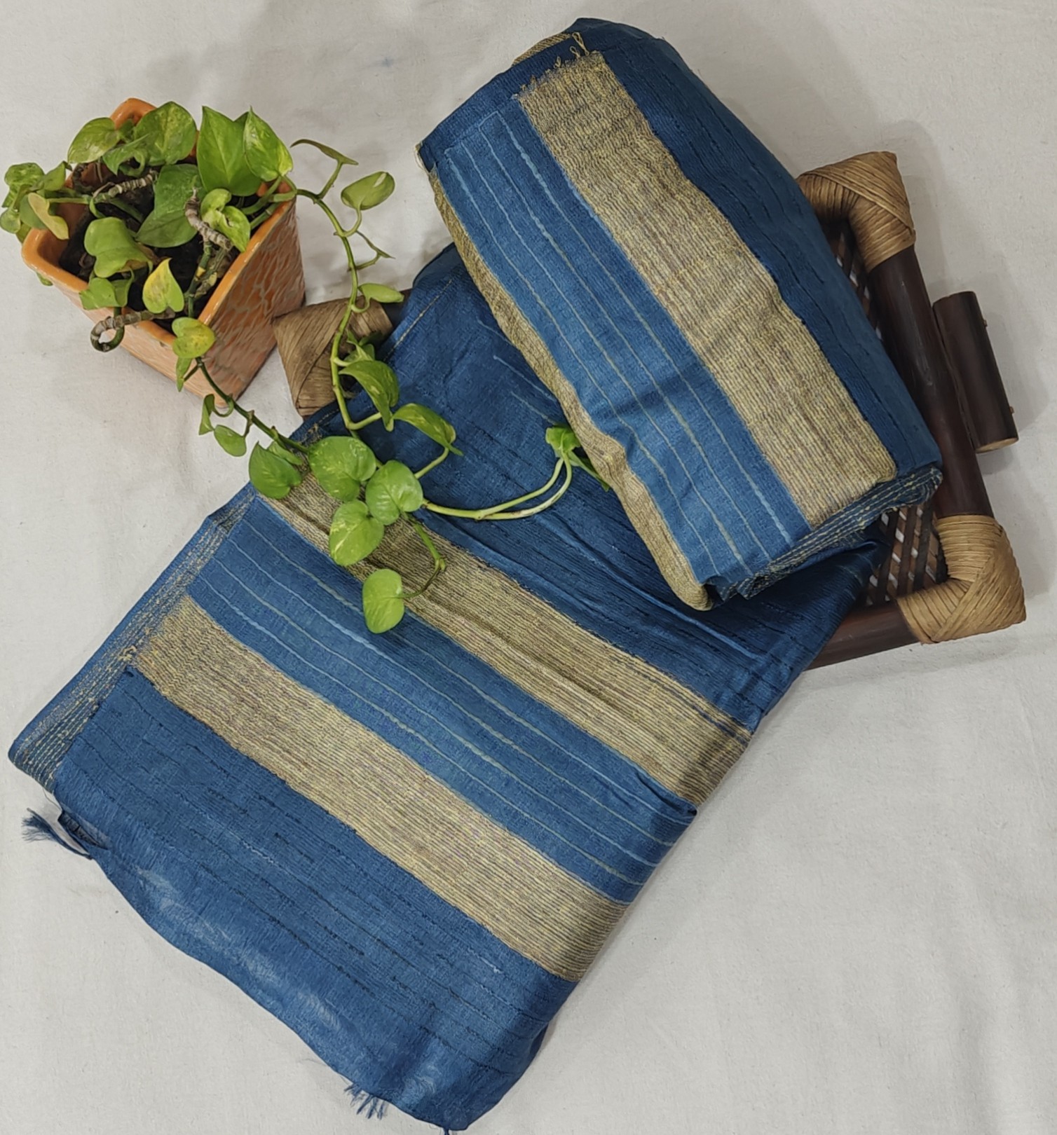 Handwoven Tussar Ghicha Silk Saree