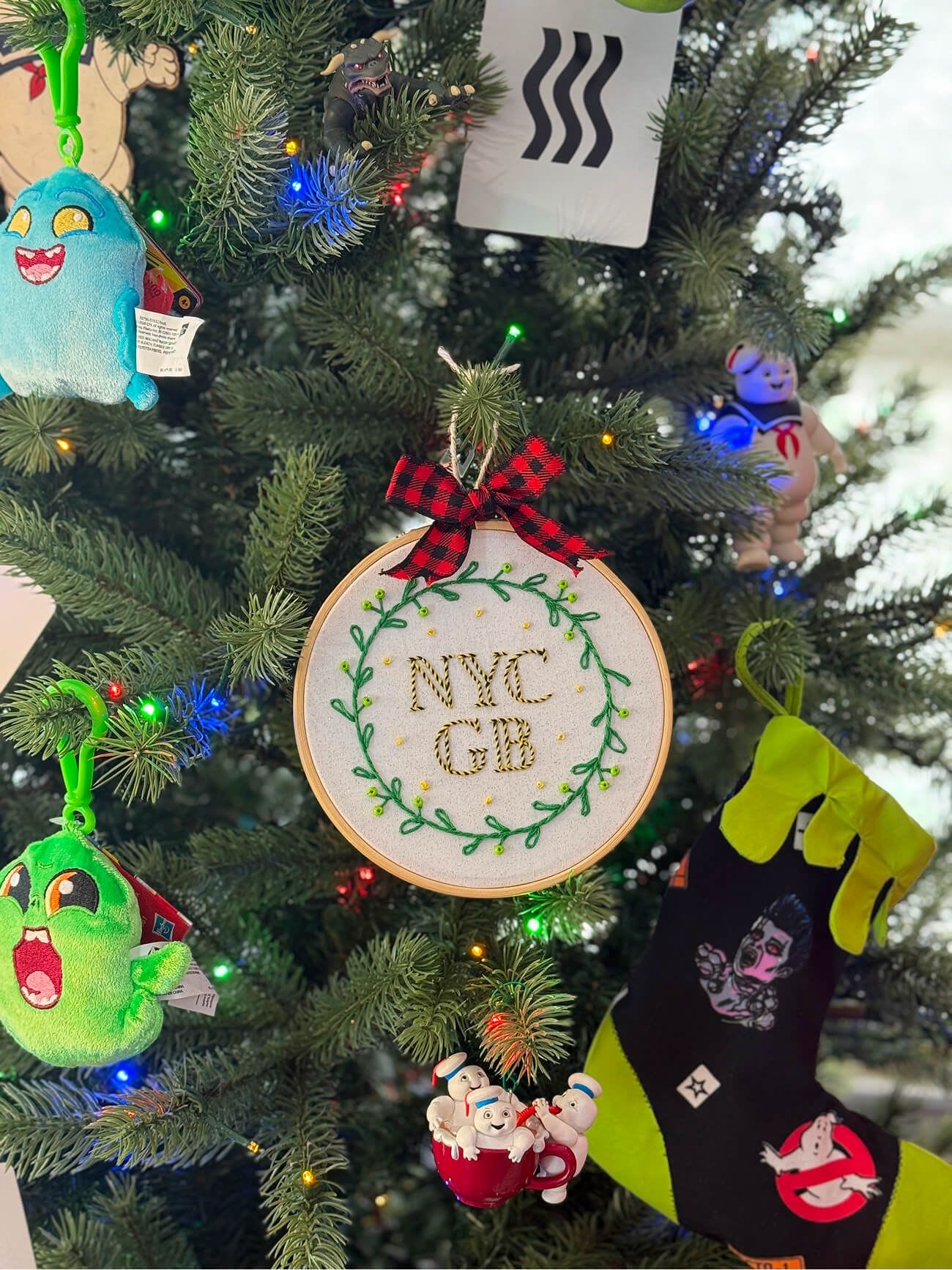 NYC Ghostbusters hand stitched ornament
