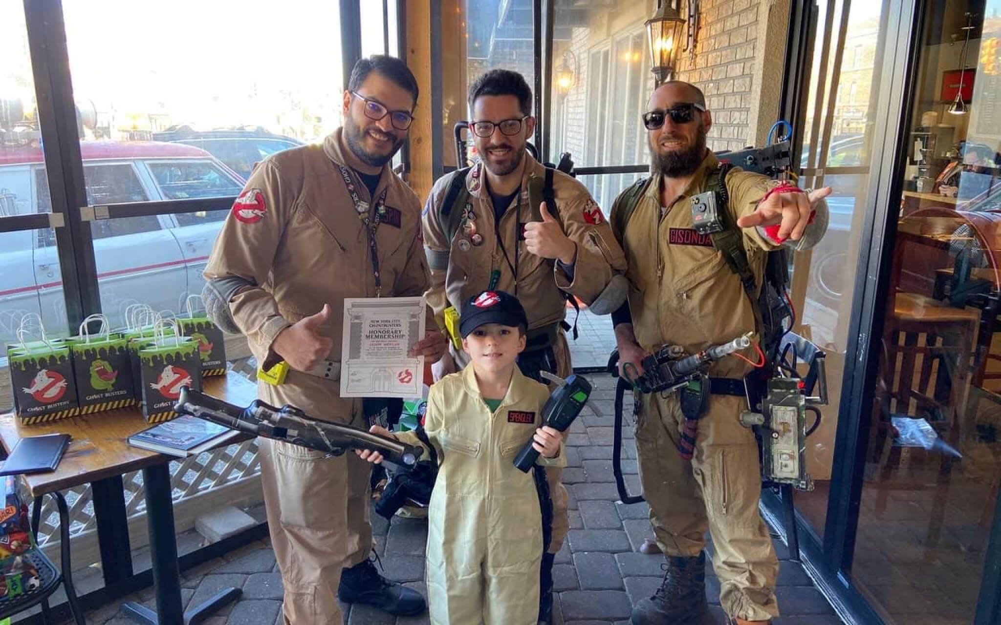 NYC Ghostbusters celebrate a birthday for a 5 year old boy in New Jersey.