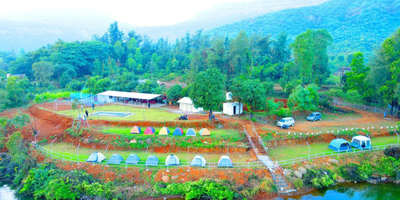 Pawna Lake campsite with attractions