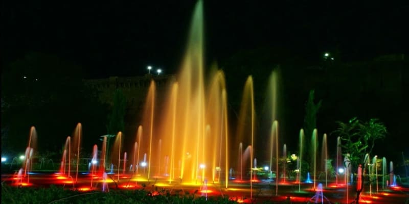 Night Display at Indira Gandhi Musical Fountain Park