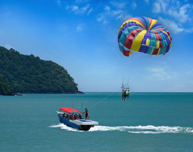 Parasailing at Corbyn's Beach Port Blair Image