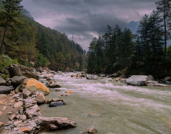 Fishing in Parvati River Kasol Image