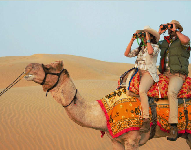 Desert Camping With Camel And Jeep Ride Image