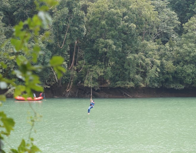 Zipline in Dandeli Over River Kali Image