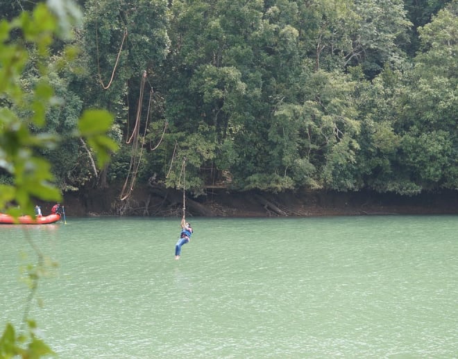 Zipline in Dandeli Over River Kali Image