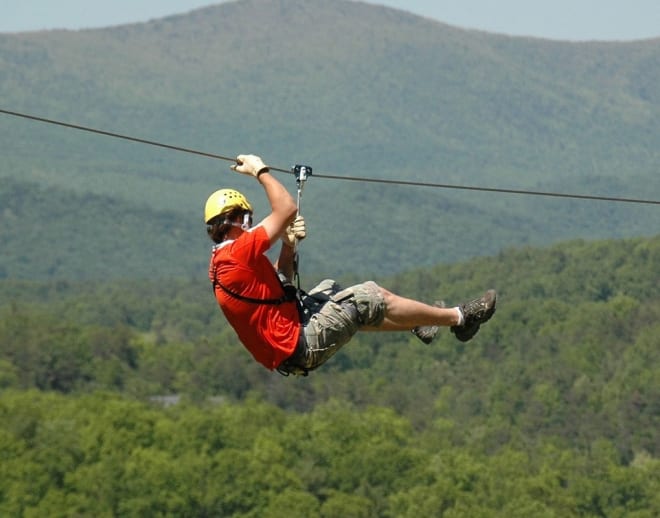 Zipline in Dandeli Over River Kali Image