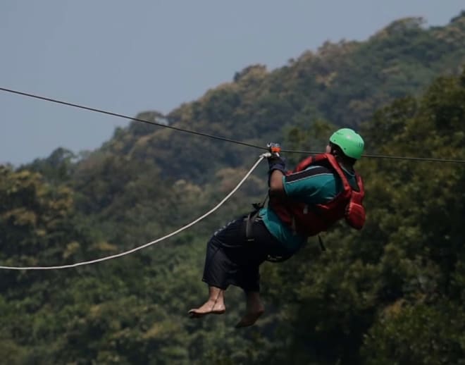 Zipline in Dandeli Over River Kali Image