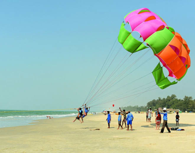 Duplicate Water Parasailing in Tarkarli Beach Image