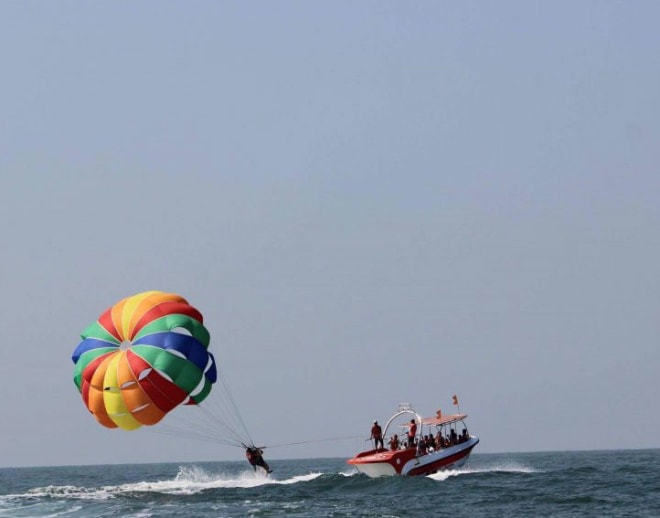 Water Parasailing in Tarkarli Beach Image