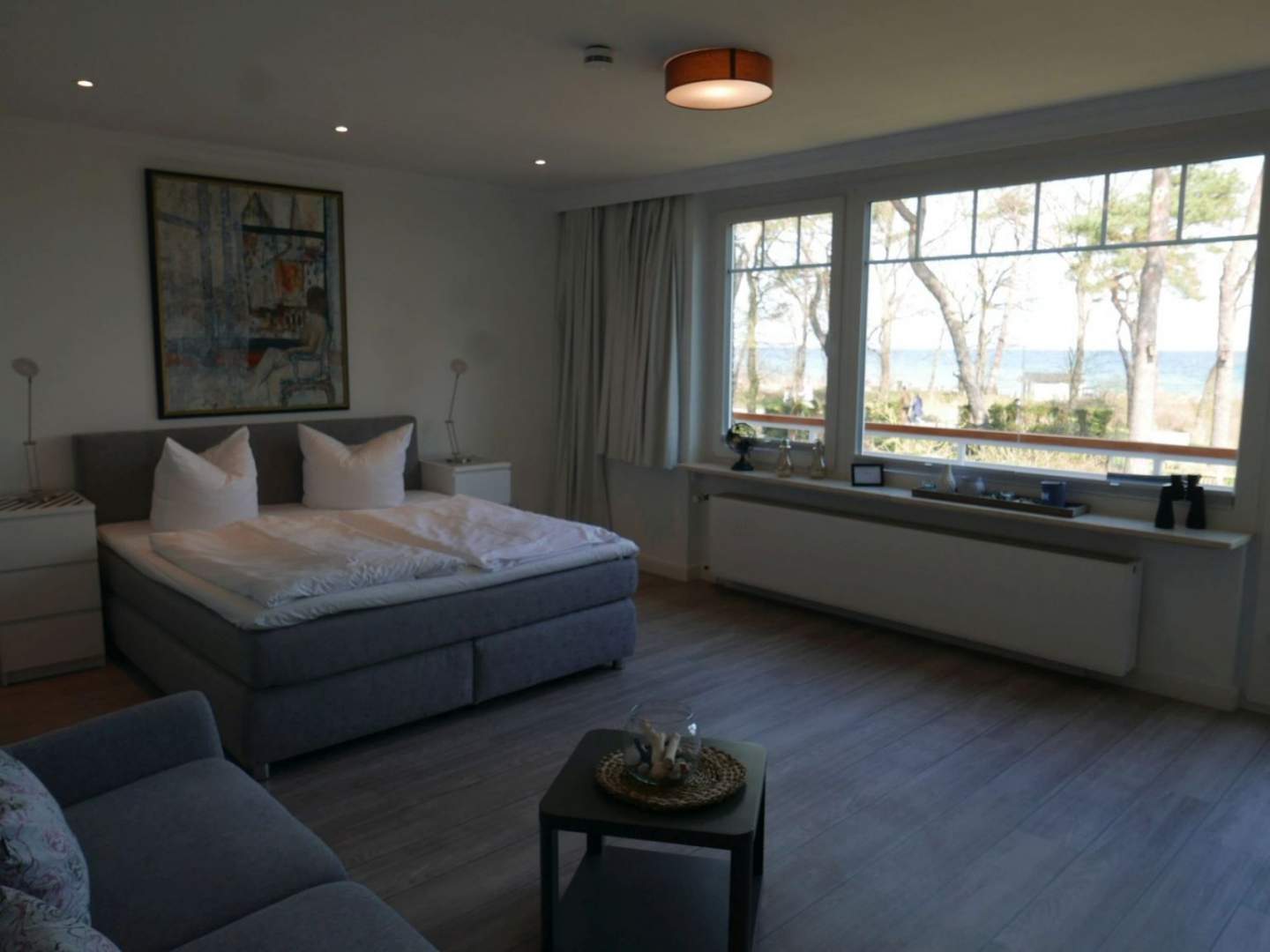 Schlafzimmer mit Blick auf die Ostsee