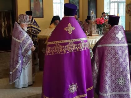 После исповеди духовенство соборно совершило литургию