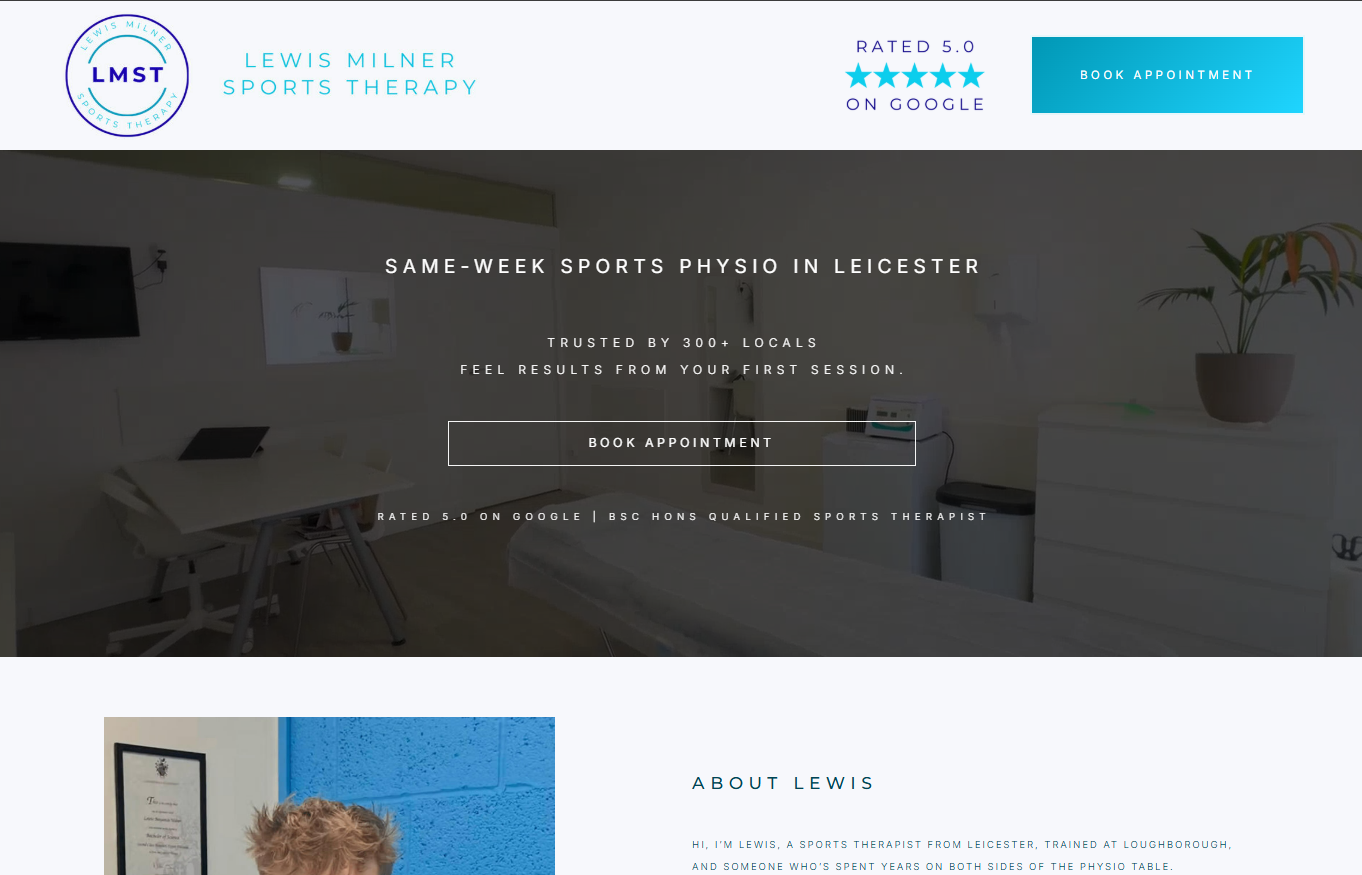 Sports Therapy page preview