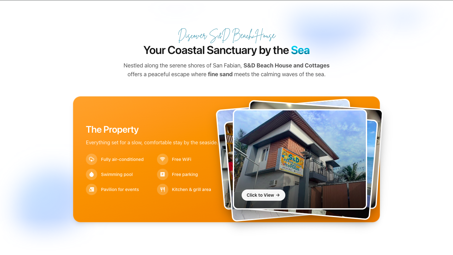 S&D Beach House and Cottages website