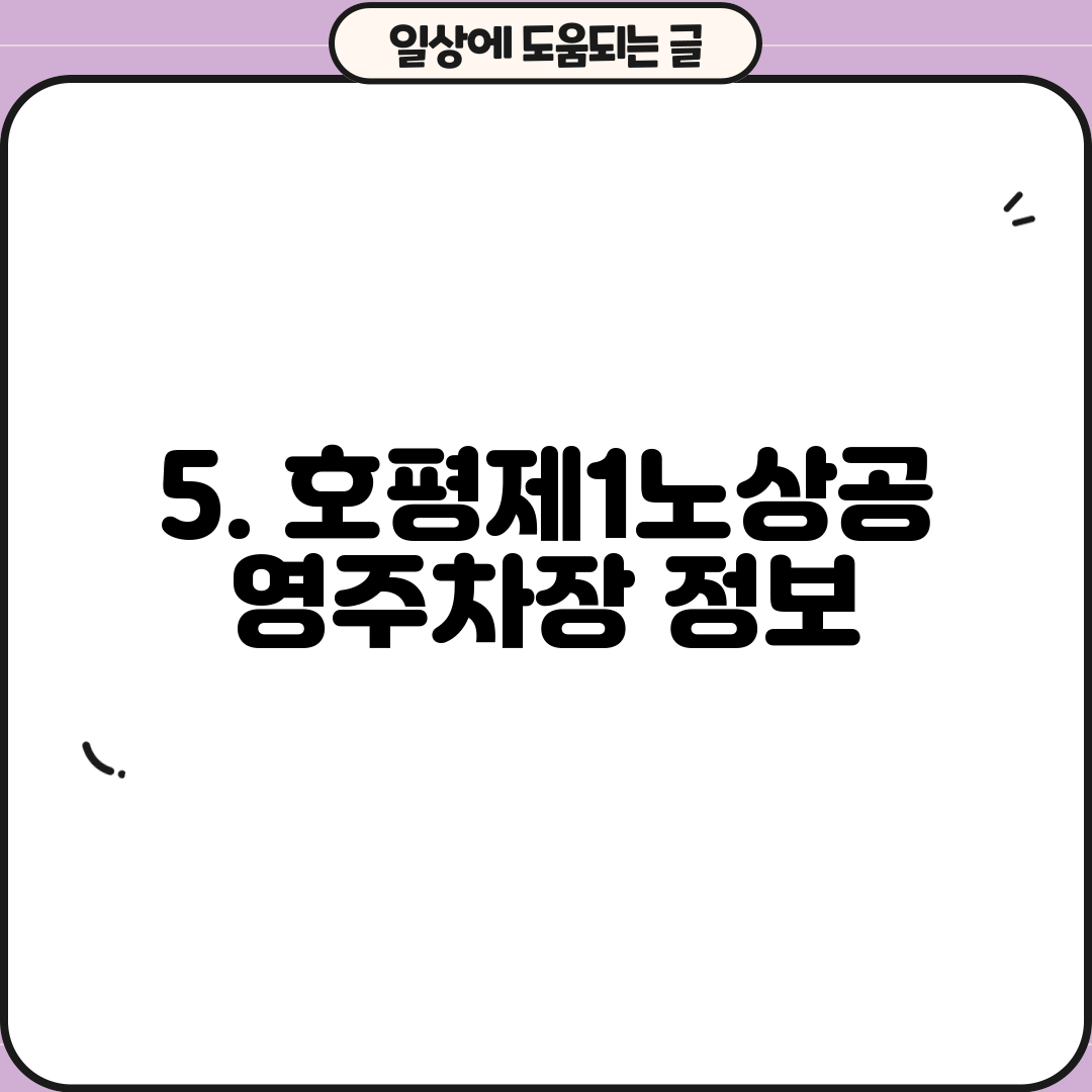 5. 호평제1노상공영주차장 정보
