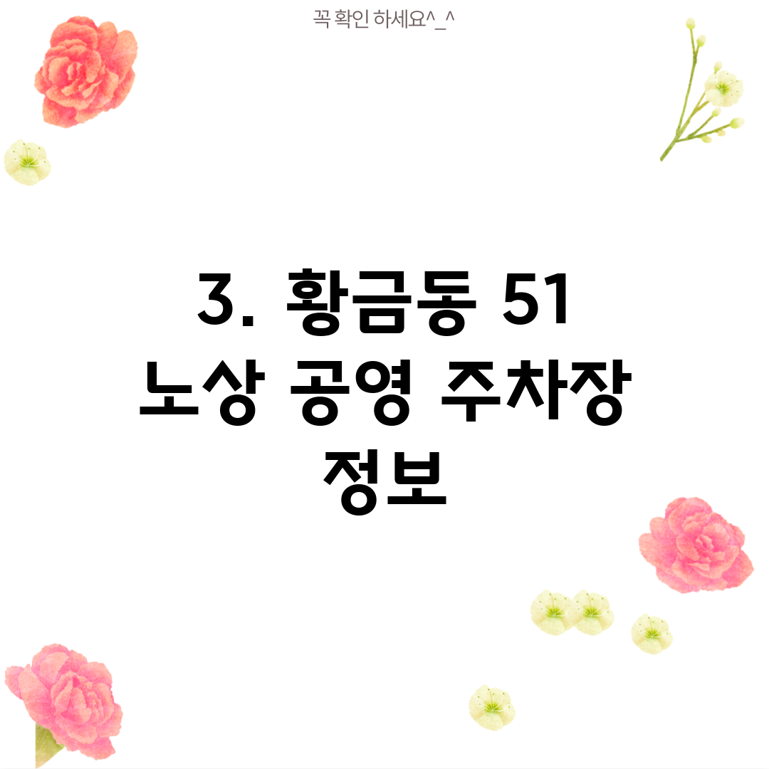 3. 황금동 51 노상 공영 주차장 정보