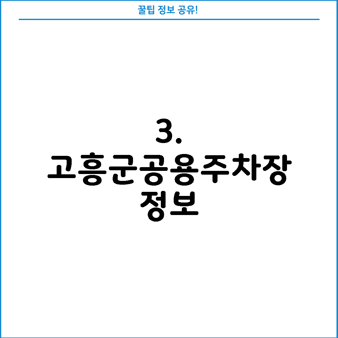 3. 고흥군공용주차장 정보