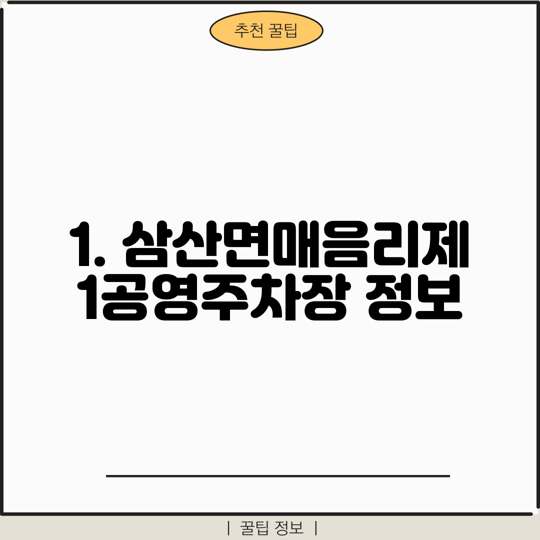 1. 삼산면매음리제1공영주차장 정보
