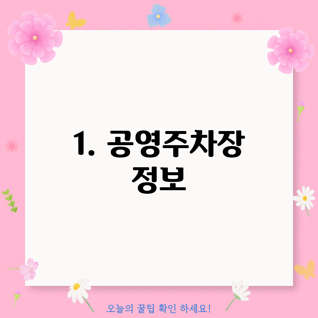 1. 공영주차장 정보