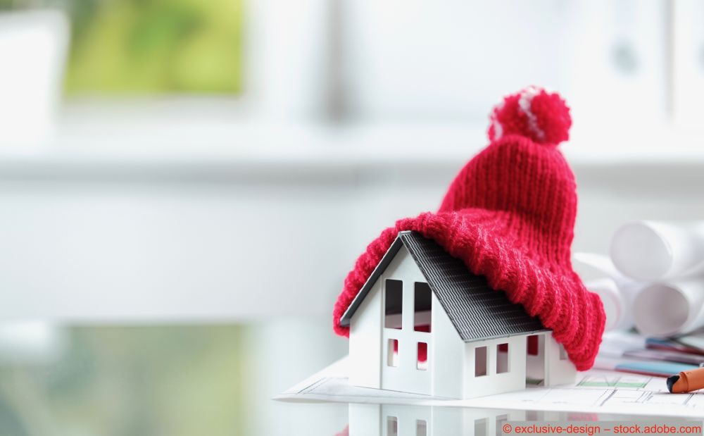 Maison avec façade isolée