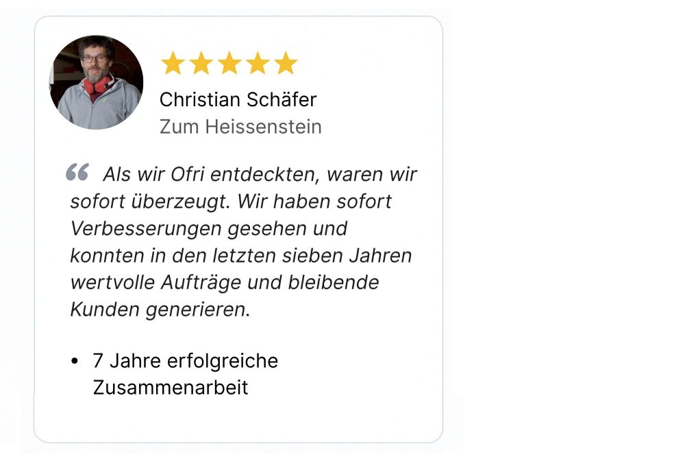 Ofri-Testimonial von Handwerker C. Schäfer