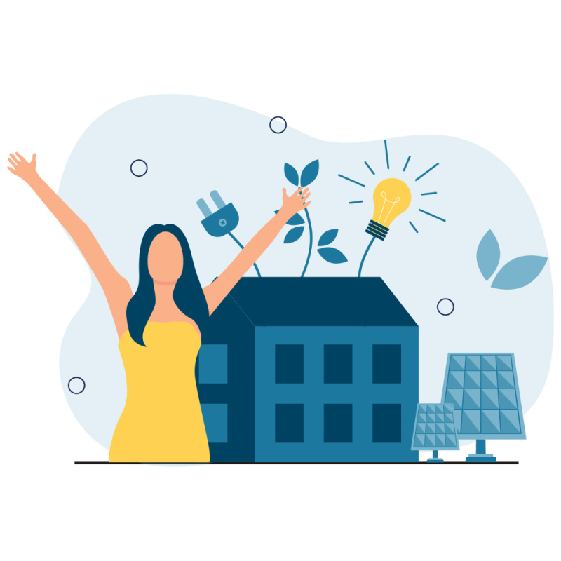 Maison écologique avec panneaux solaires