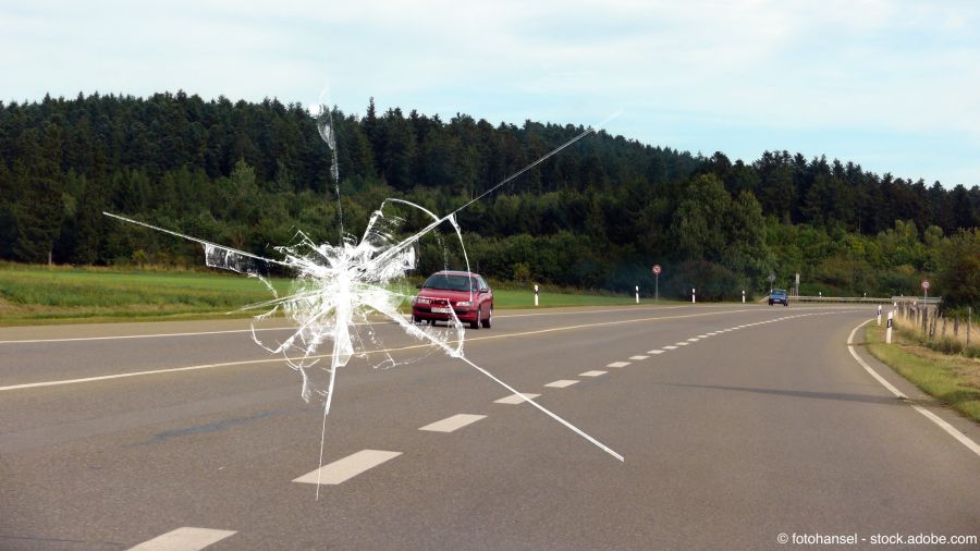 Steinschlag in der Frontscheibe