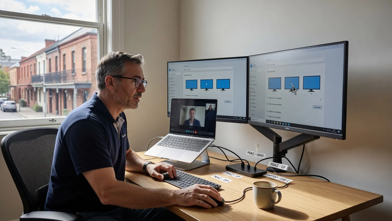 Remote Multi-Monitor Desk Workspace Config — Melbourne