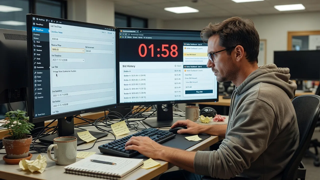 WordPress Live Bidding Auction Site with Countdown Timers | Remote