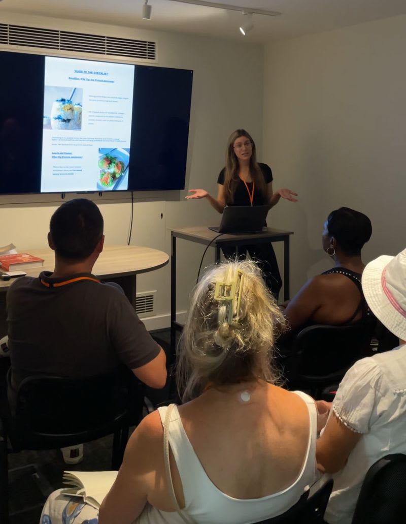 Leo delivering nutrition seminar