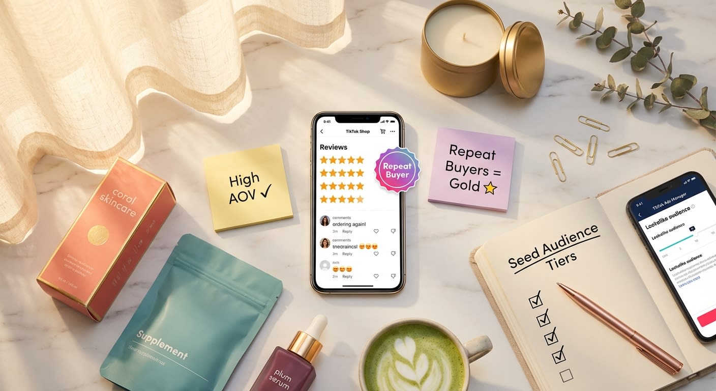 Flat Lay Of Tiktok Shop Product Listings A