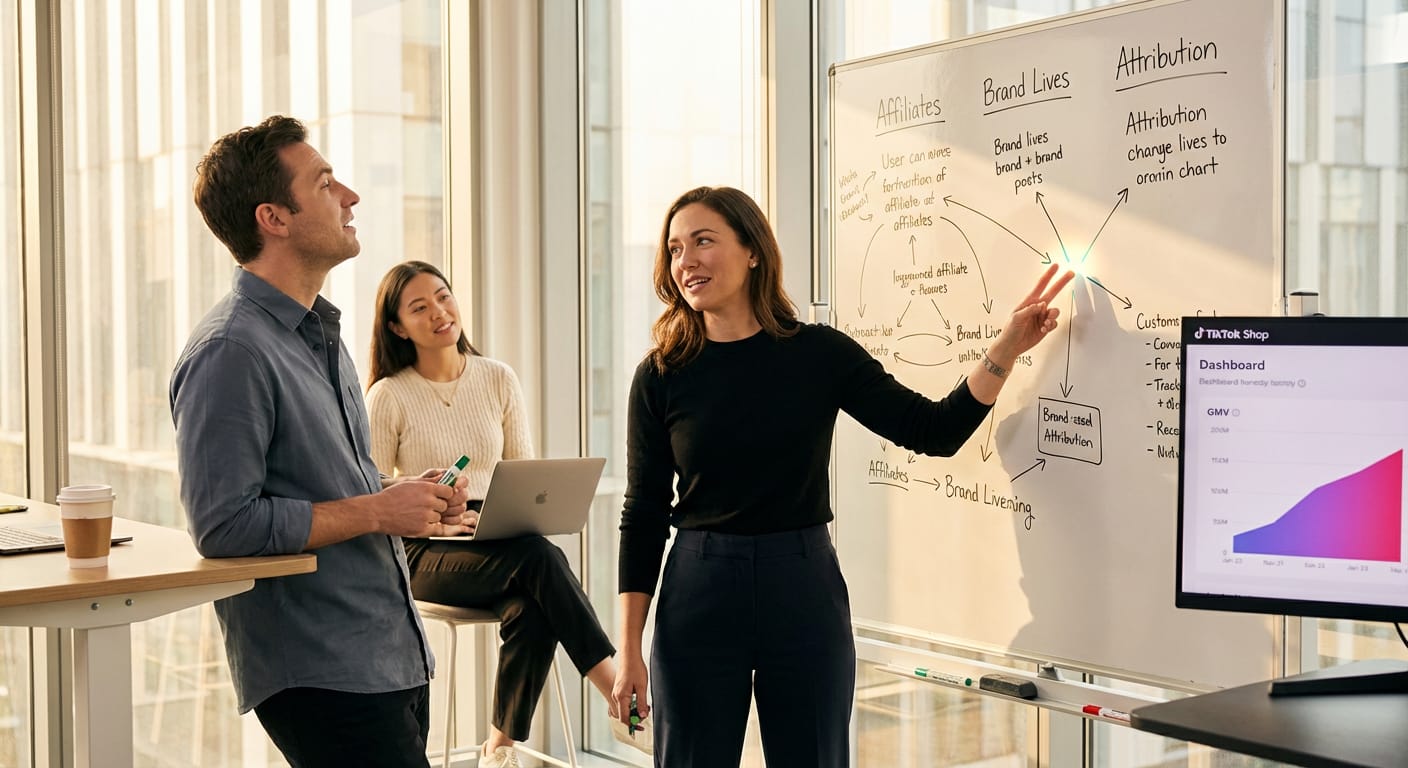 marketing team mapping three pillars of