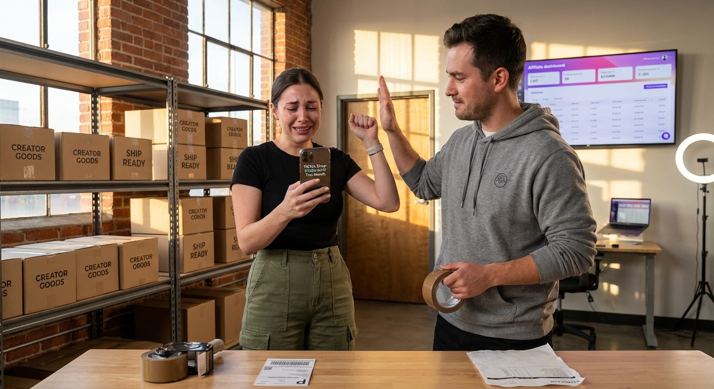 small brand team celebrating 100k tiktok